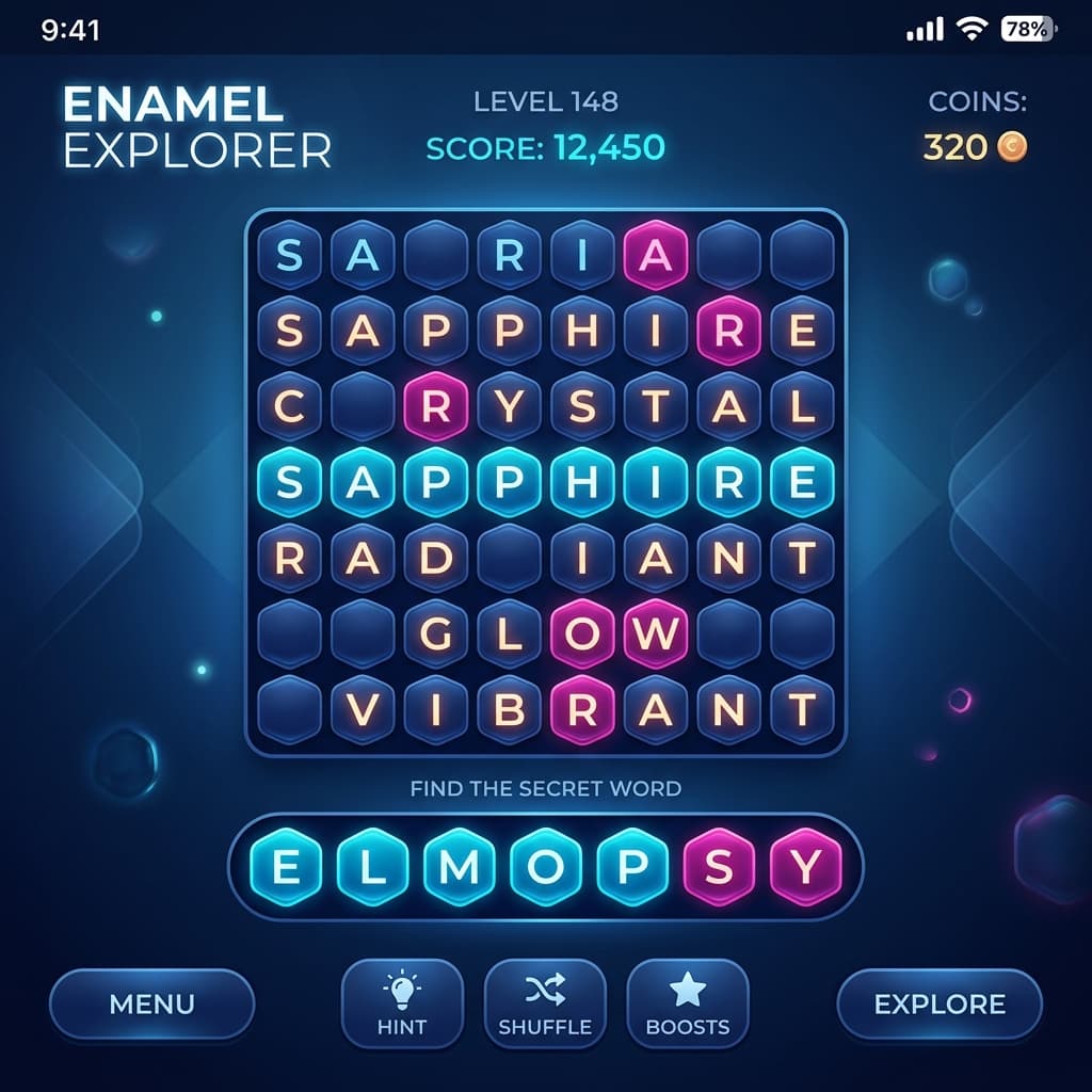 Enamel Explorer puzzle distraction game for waiting rooms
