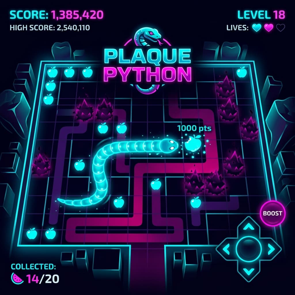 Plaque Python dental distraction arcade game interface
